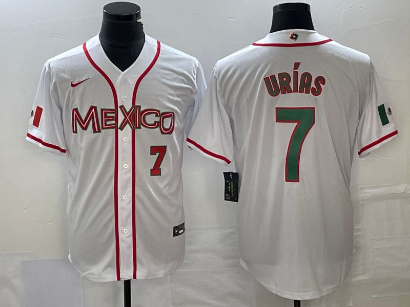 Men 2023 World Cub Mexico #7 Urias White Nike MLB Jersey40->more jerseys->MLB Jersey
